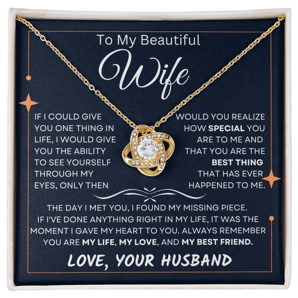 To My Beautiful Wife, Pendant Necklace from Husband