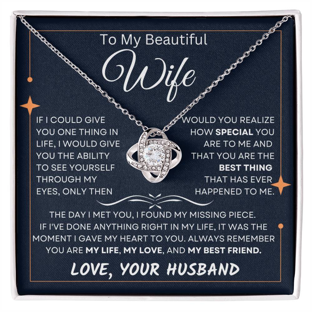 To My Beautiful Wife, Pendant Necklace from Husband