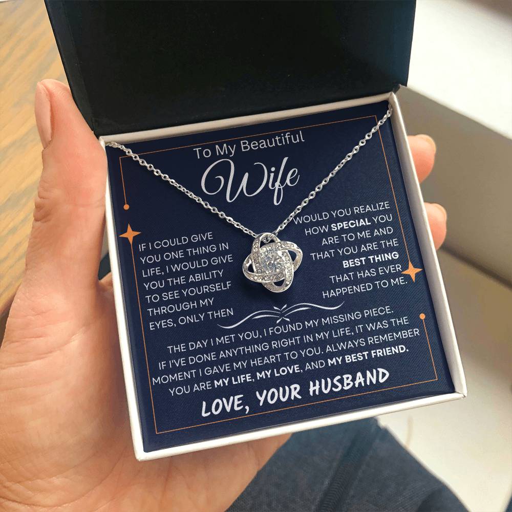 To My Beautiful Wife, Pendant Necklace from Husband