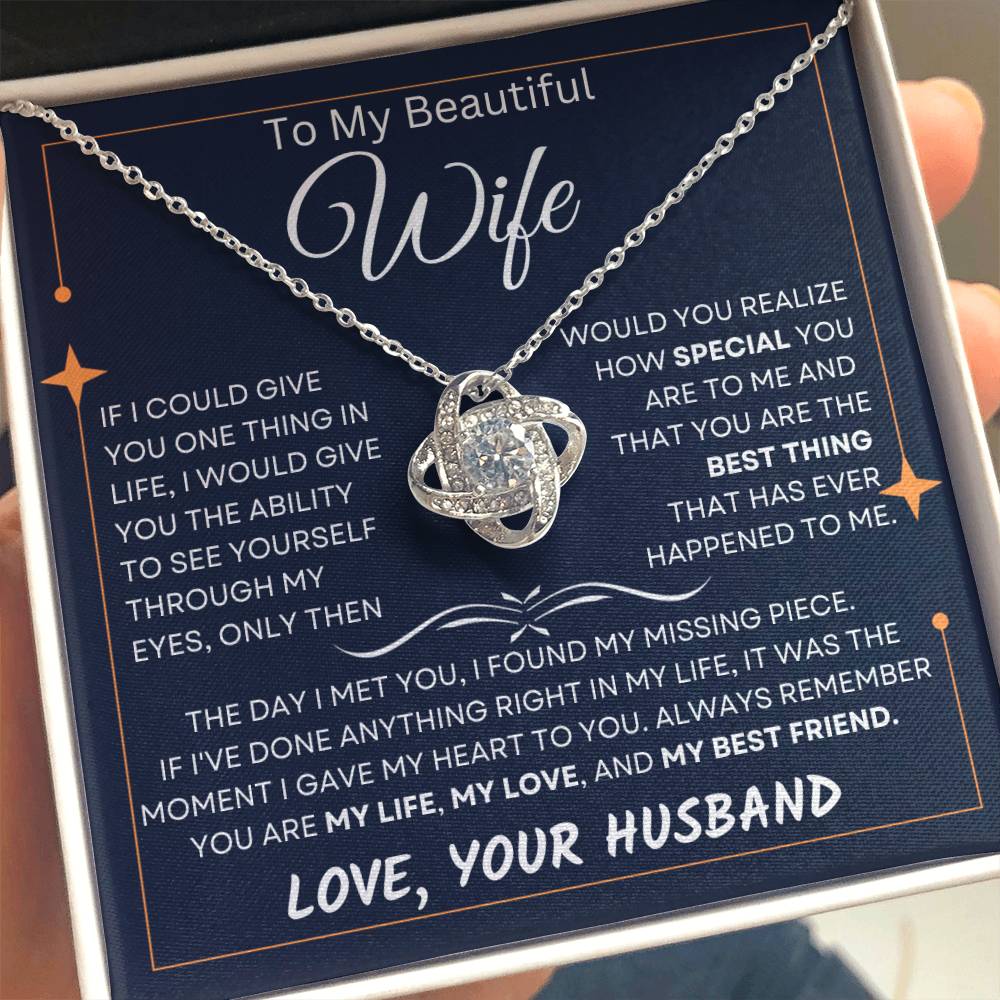 To My Beautiful Wife, Pendant Necklace from Husband