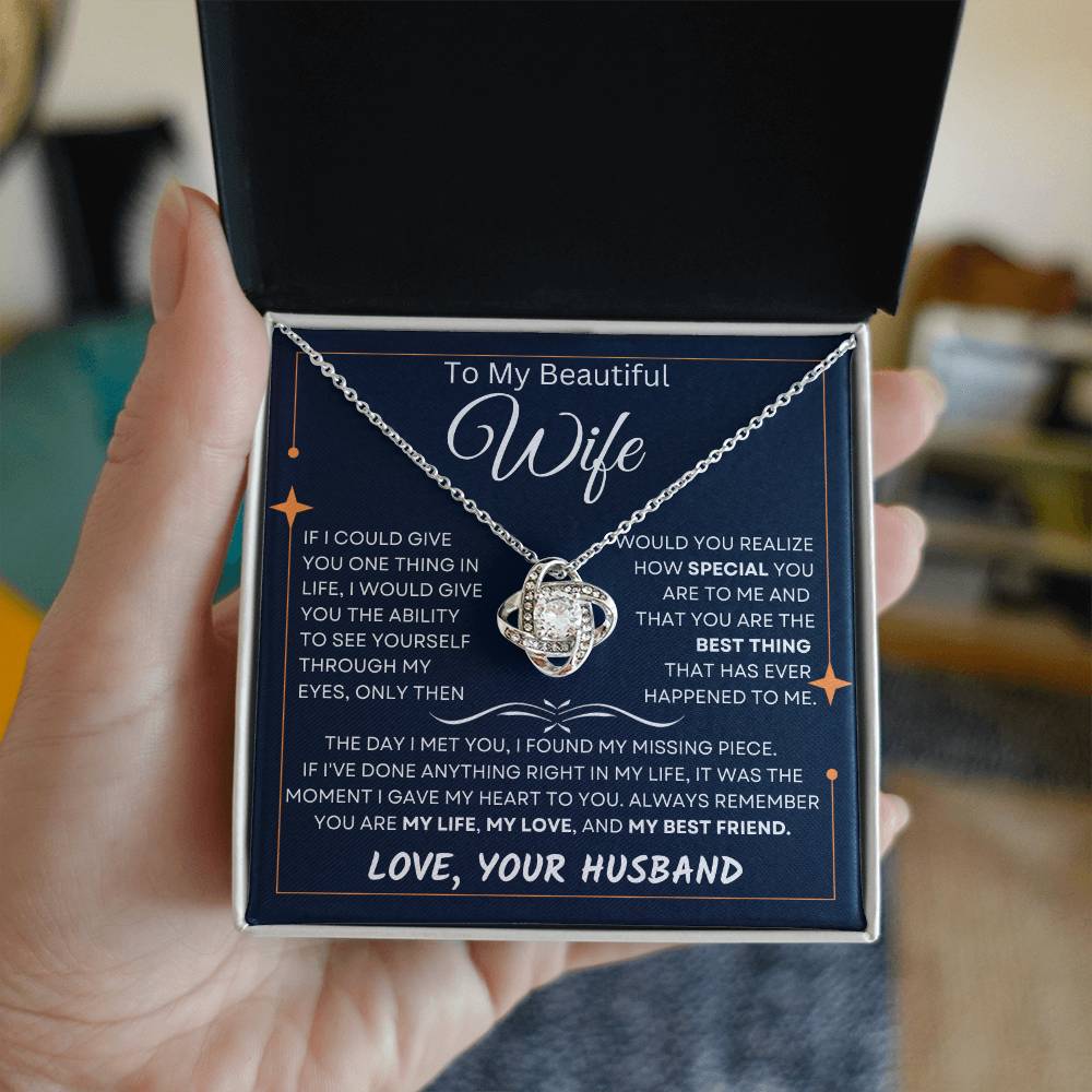 To My Beautiful Wife, Pendant Necklace from Husband