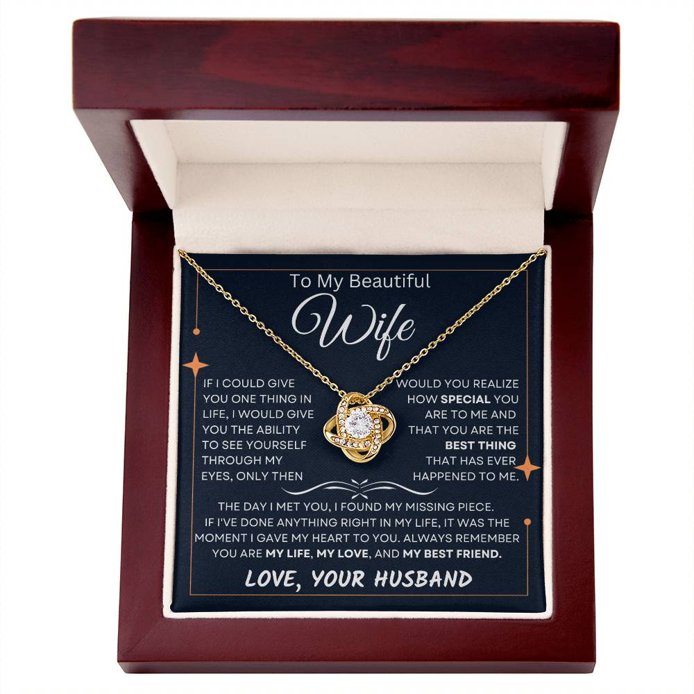 To My Beautiful Wife, Pendant Necklace from Husband