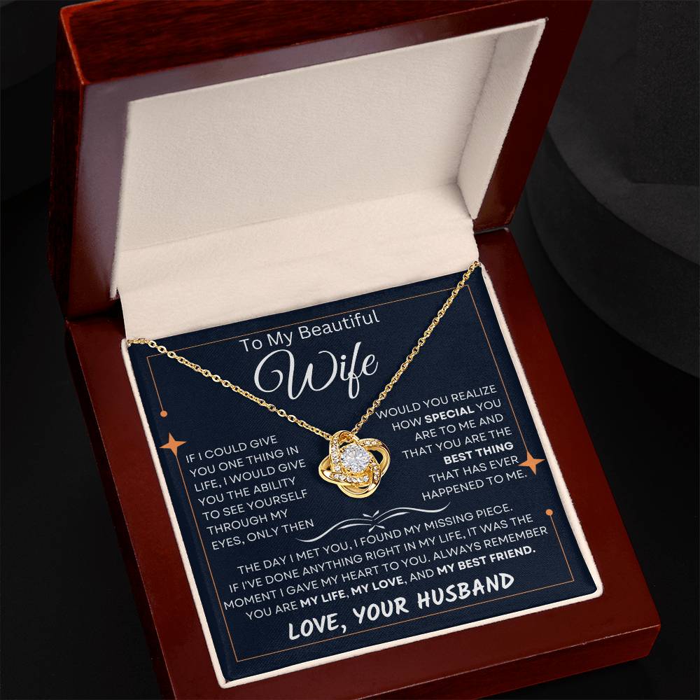 To My Beautiful Wife, Pendant Necklace from Husband