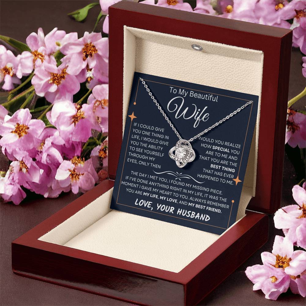 To My Beautiful Wife, Pendant Necklace from Husband