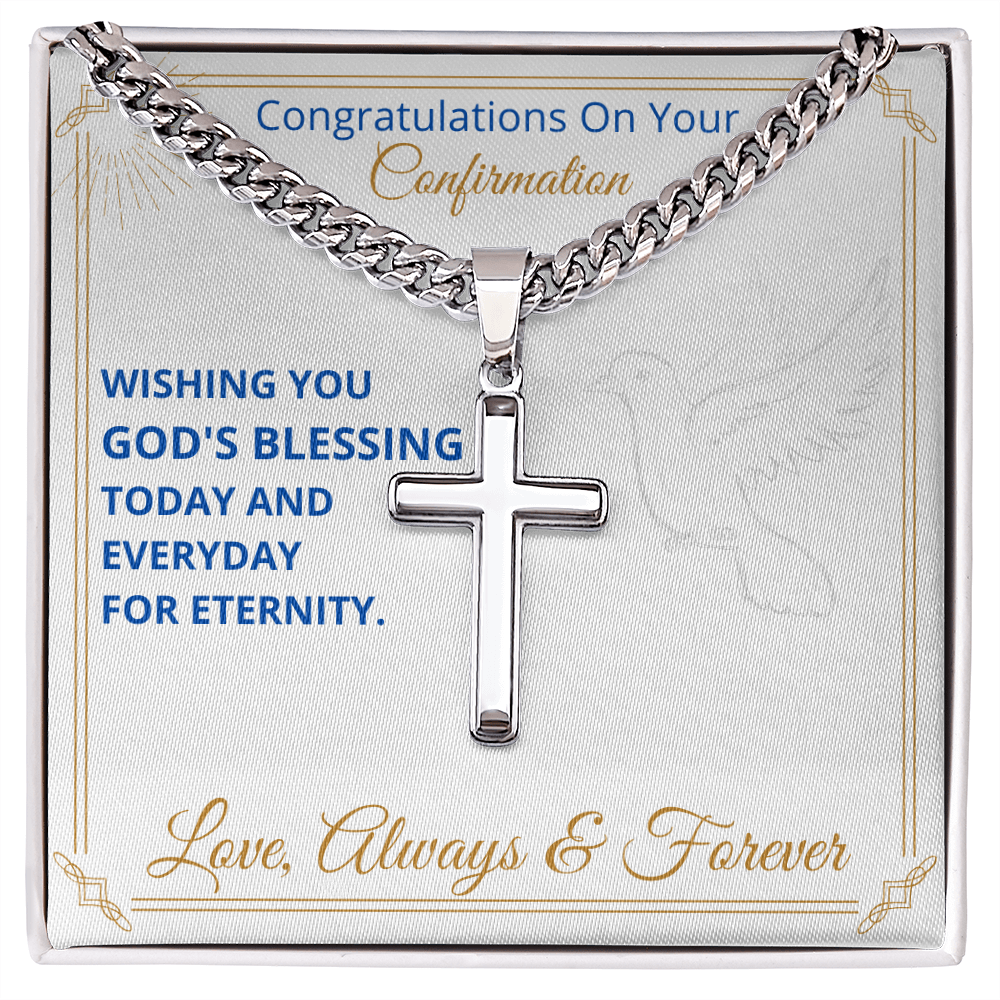 Confirmation Artisan Cross Engraved Necklace