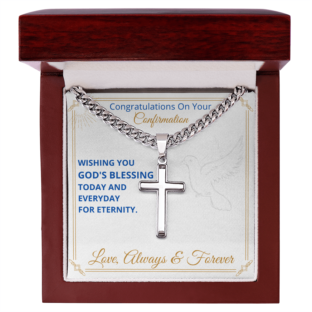 Confirmation Artisan Cross Engraved Necklace