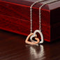 Interlocking Hearts Necklace for Daughter, Girlfriend, Wife