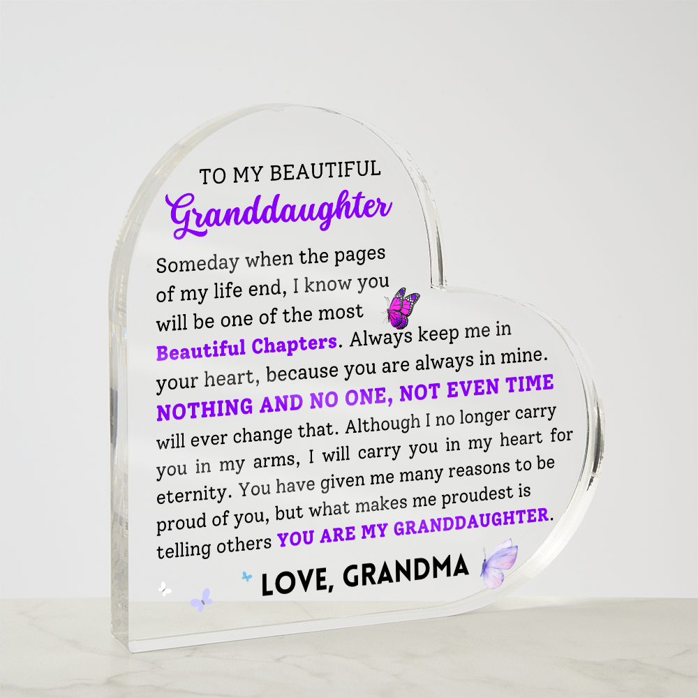 To My Beautiful Granddaughter Acrylic Plaque, From Grandma