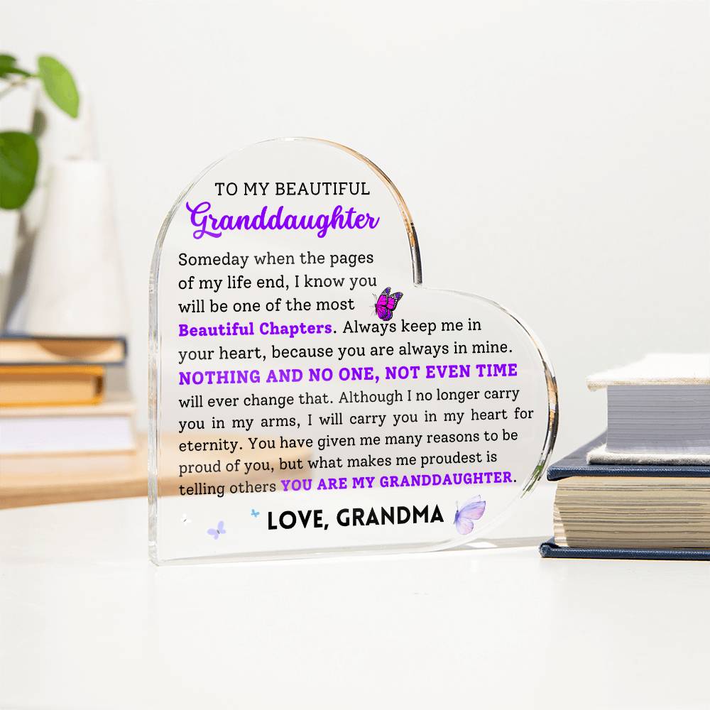 To My Beautiful Granddaughter Acrylic Plaque, From Grandma