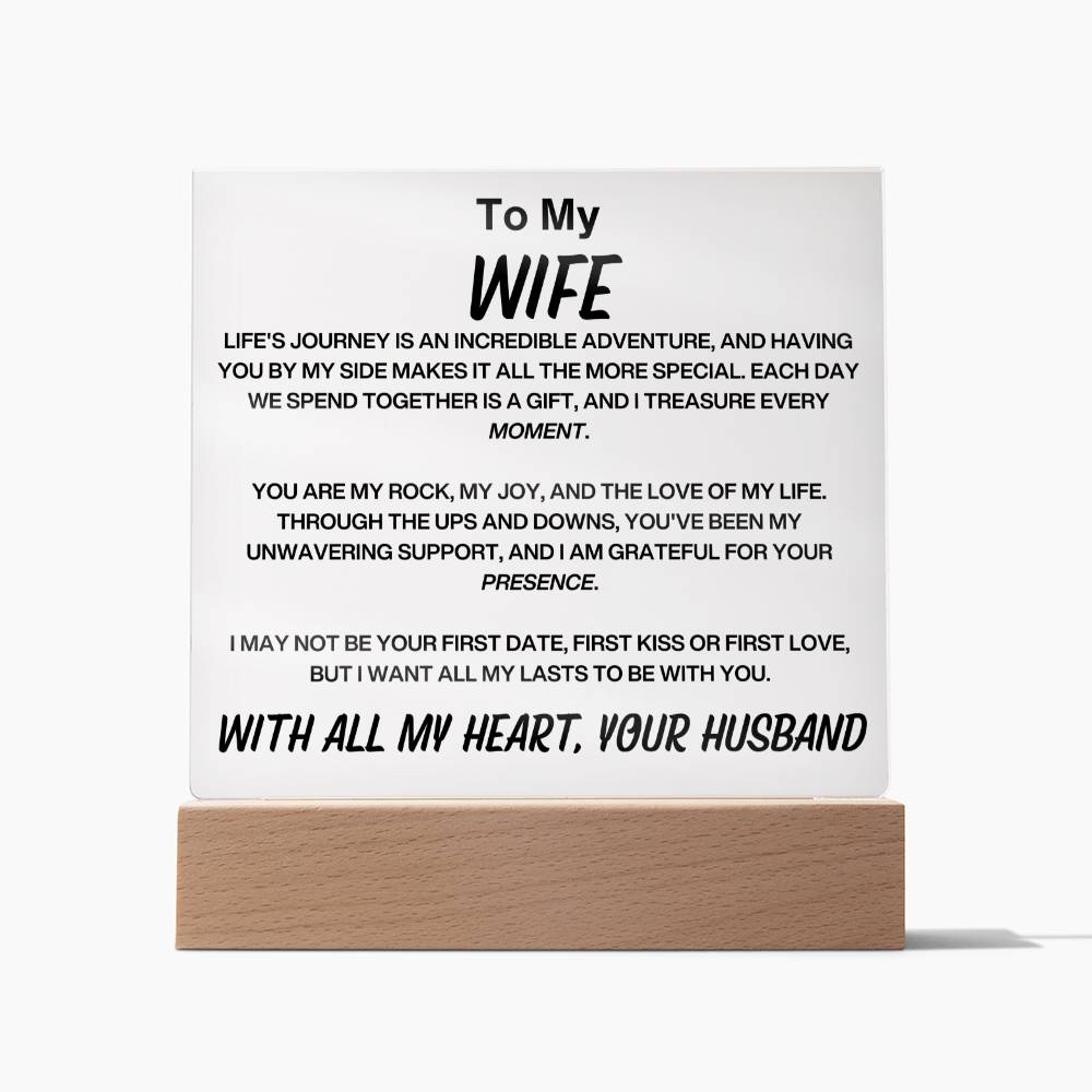 To My Wife Acylic Plaque From Husband