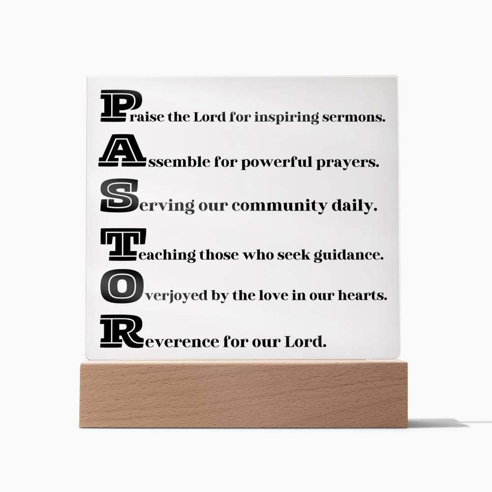 Pastor Acrylic Plaque, Decorative Plaque