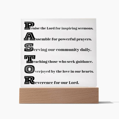 Pastor Acrylic Plaque, Decorative Plaque