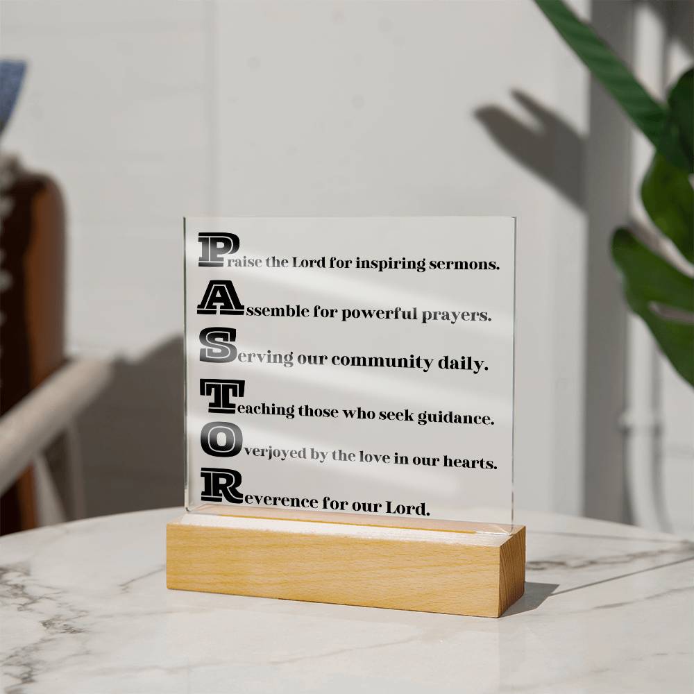 Pastor Acrylic Plaque, Decorative Plaque