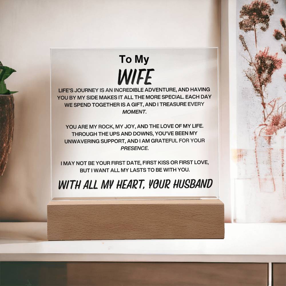 To My Wife Acylic Plaque From Husband