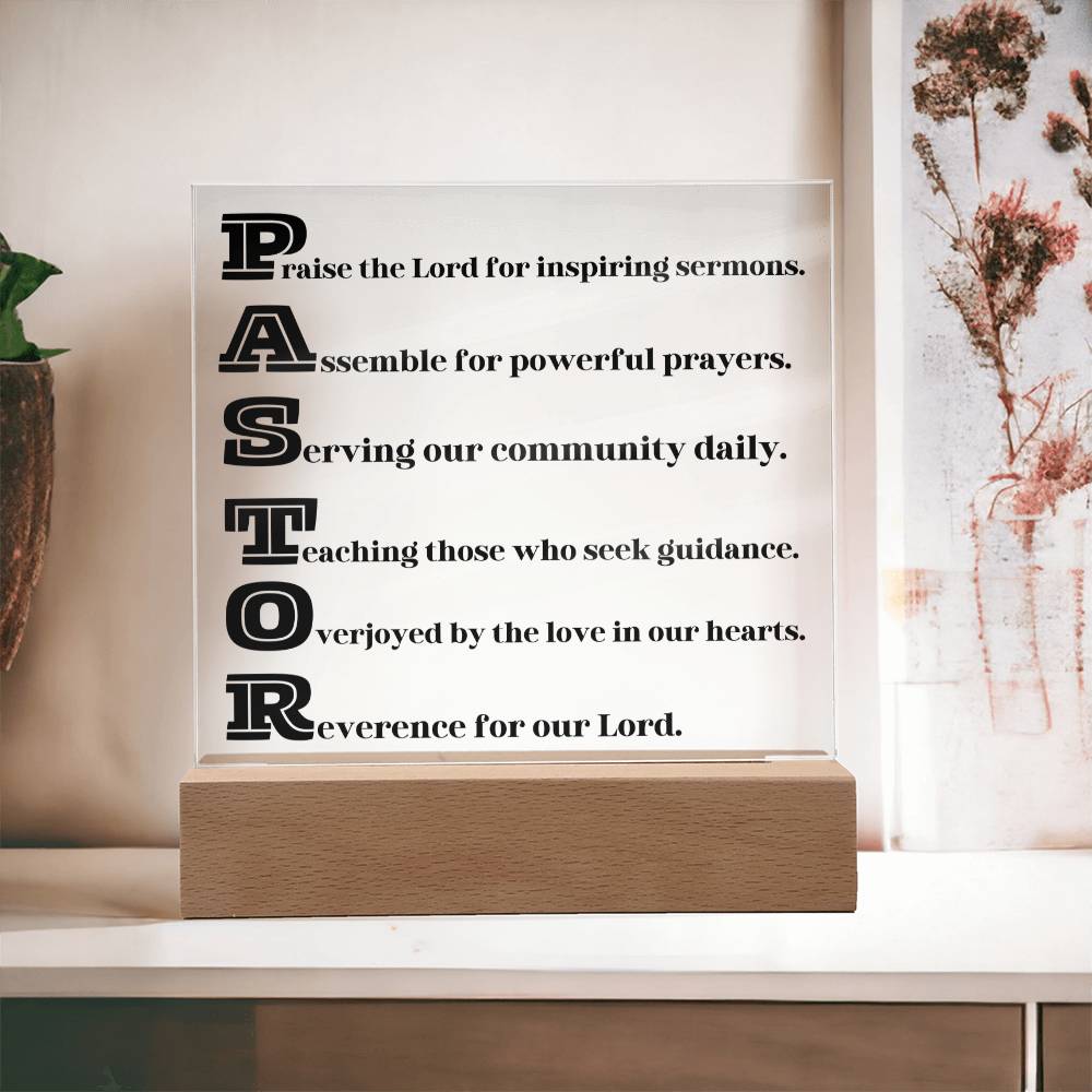 Pastor Acrylic Plaque, Decorative Plaque