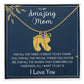 To An Amazing Mother 1-4 Name Baby Feet Birthstone Necklace, Gift For Mom New Mom, Baby Shower Birthday Mother's Day Gift for Her, Engraved