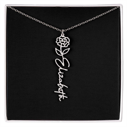 Flower Name Necklace For Her