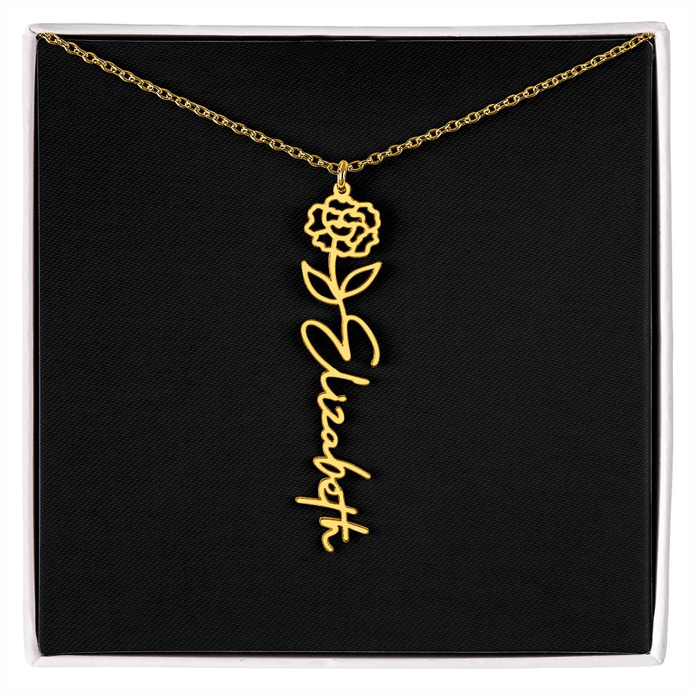Flower Name Necklace For Her