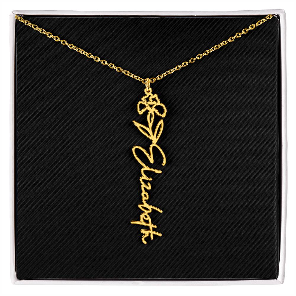 Flower Name Necklace For Her