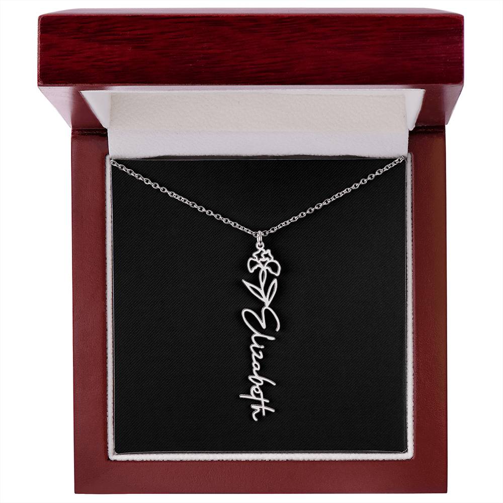 Flower Name Necklace For Her