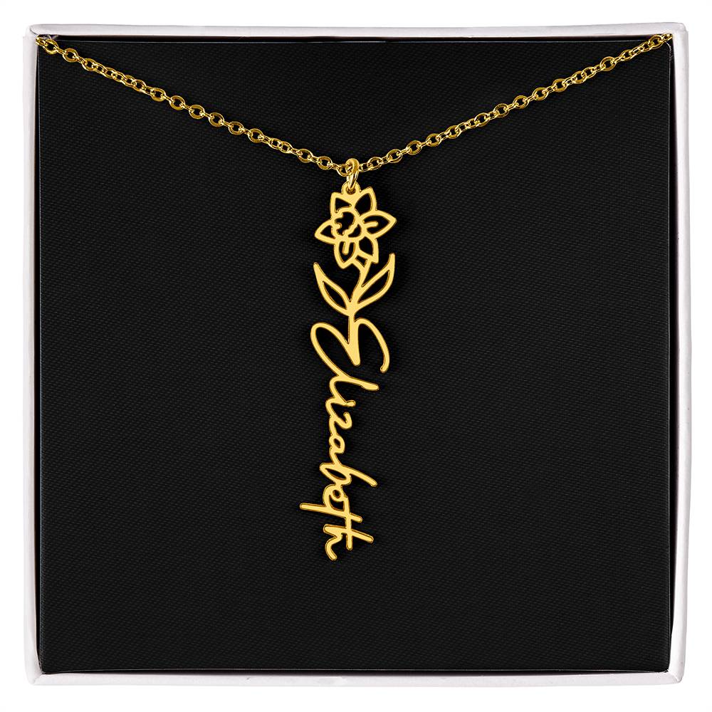 Flower Name Necklace For Her