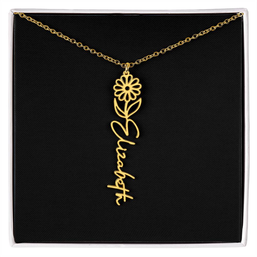 Flower Name Necklace For Her