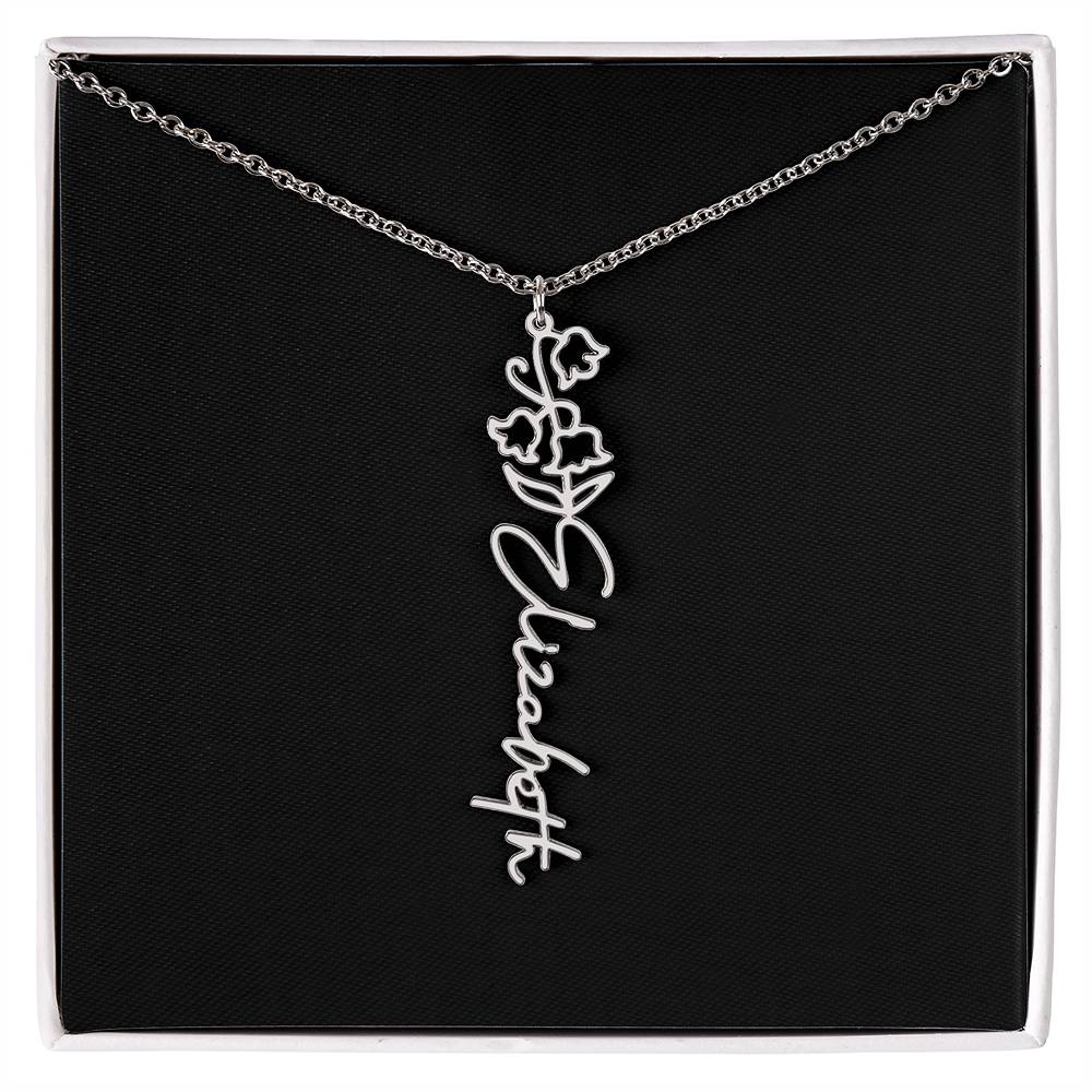 Flower Name Necklace For Her