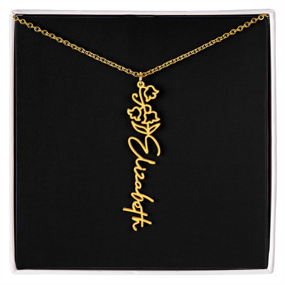 Flower Name Necklace For Her