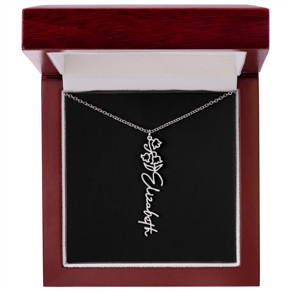Flower Name Necklace For Her