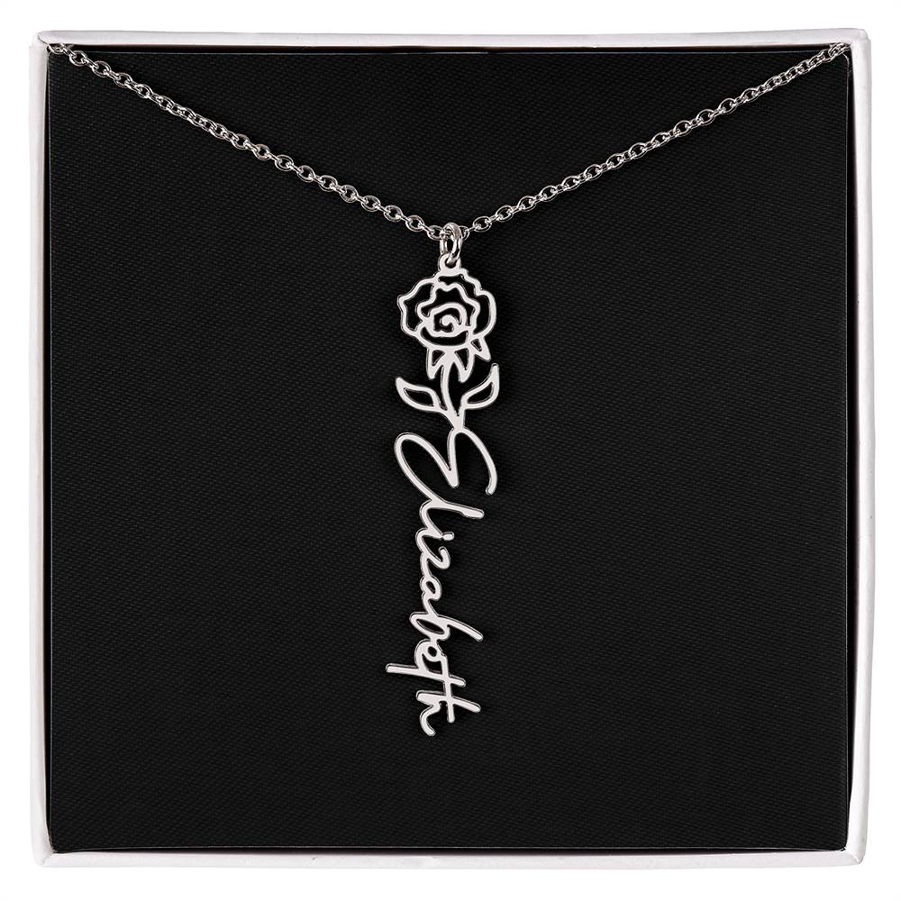 Flower Name Necklace For Her