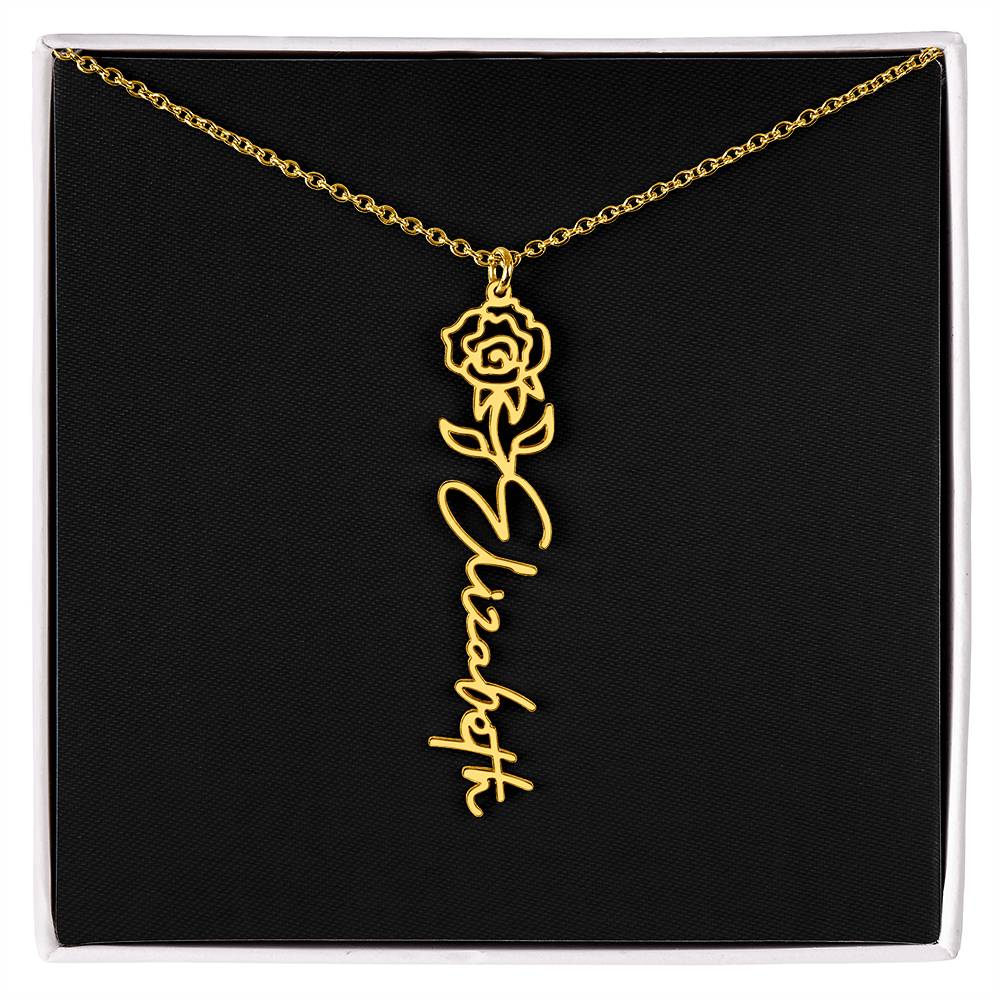 Flower Name Necklace For Her