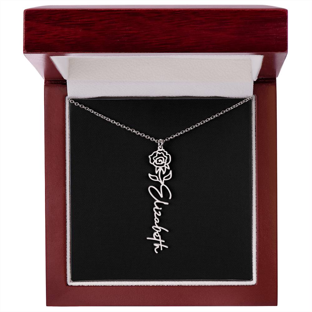 Flower Name Necklace For Her