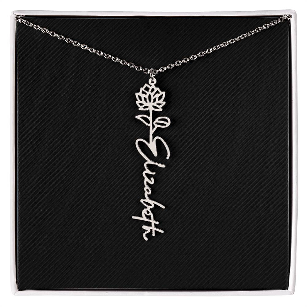 Flower Name Necklace For Her
