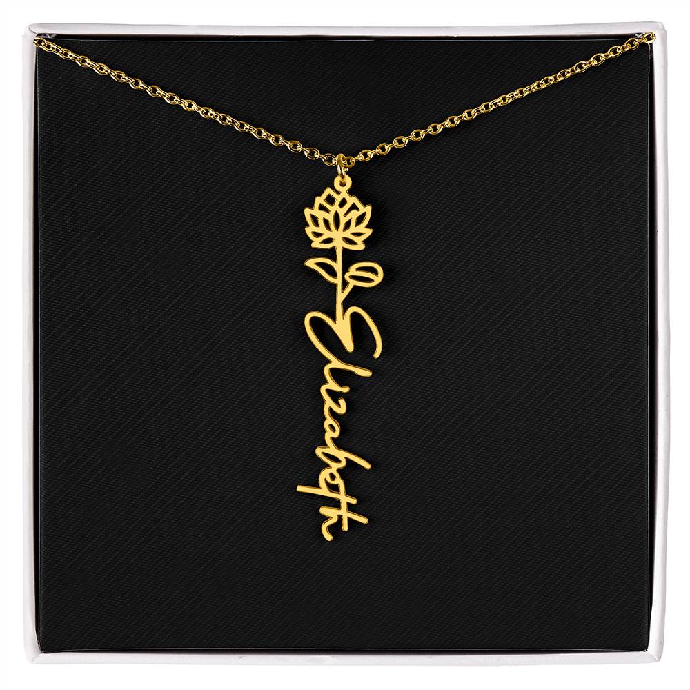 Flower Name Necklace For Her