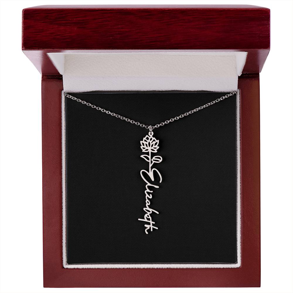 Flower Name Necklace For Her