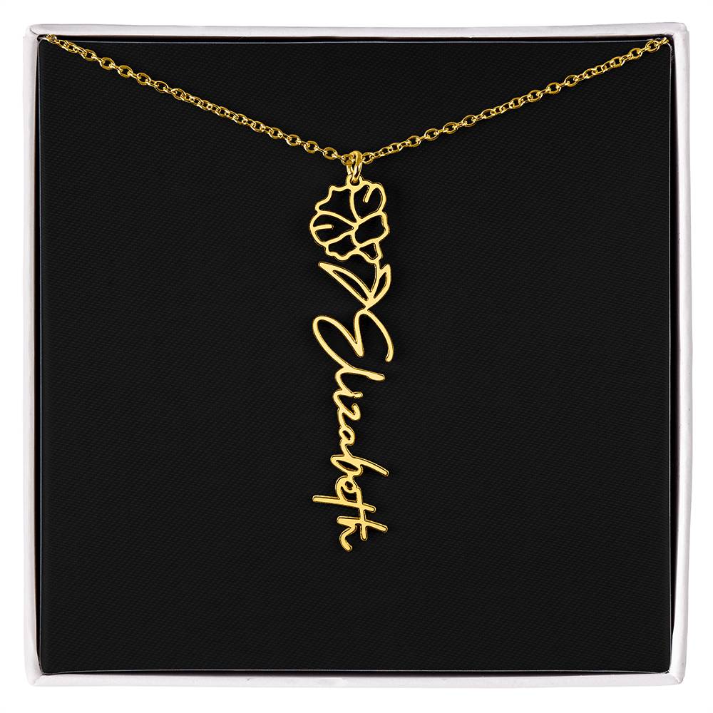Flower Name Necklace For Her