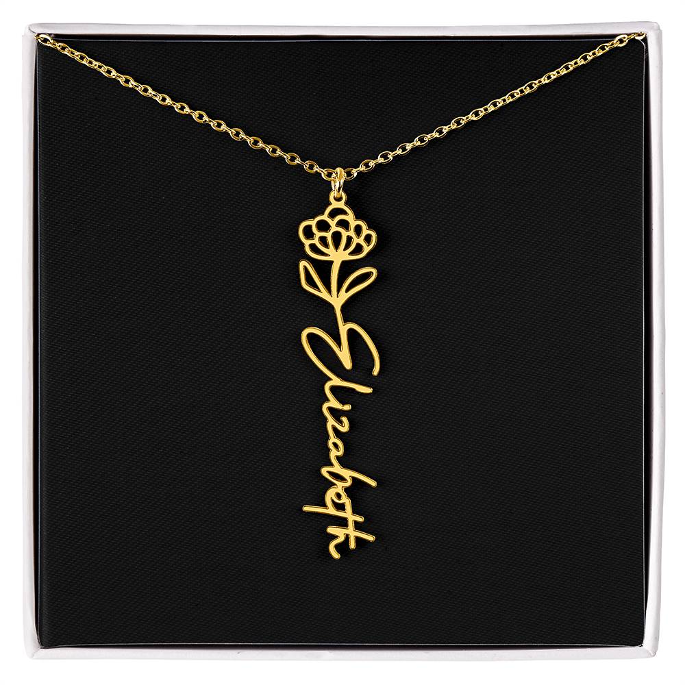 Flower Name Necklace For Her