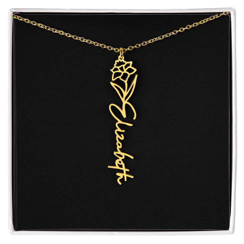 Flower Name Necklace For Her