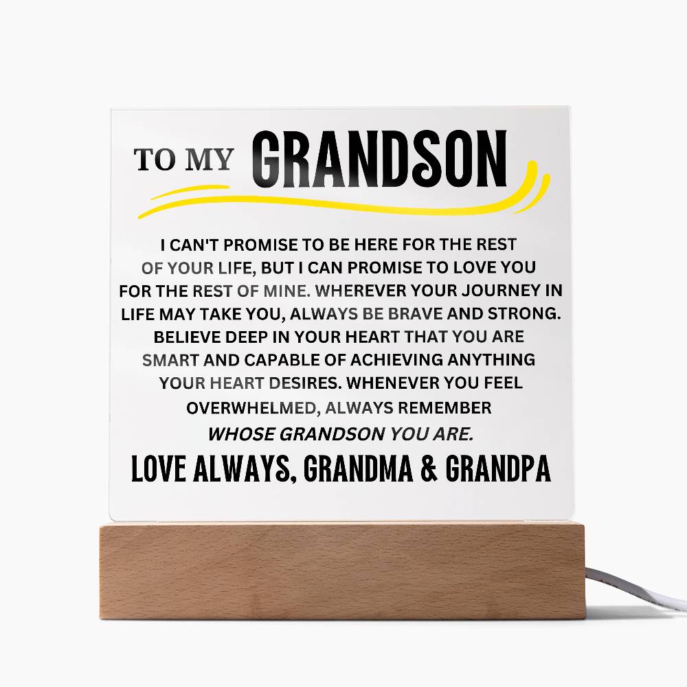 To My Grandson Acrylic Plaque