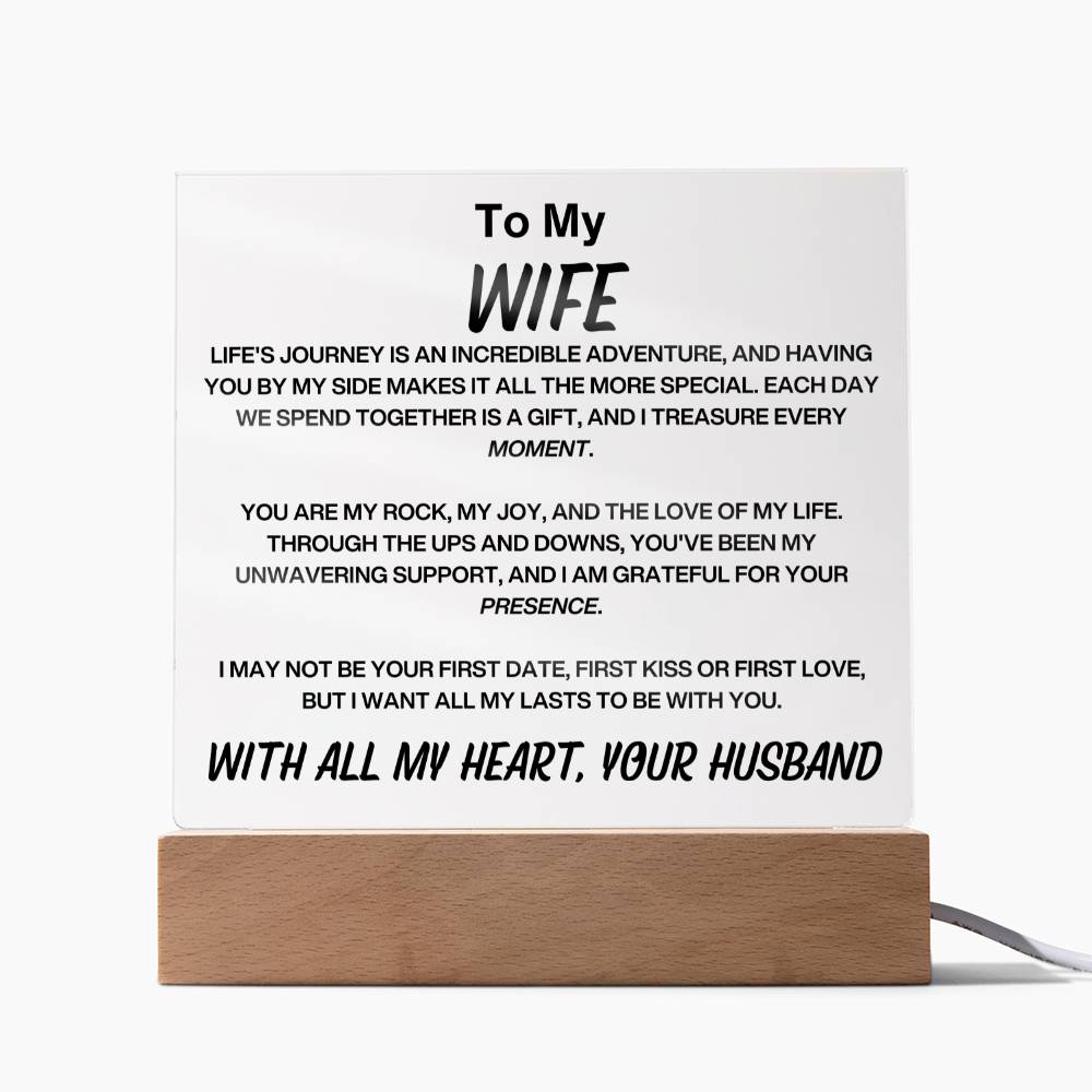 To My Wife Acylic Plaque From Husband