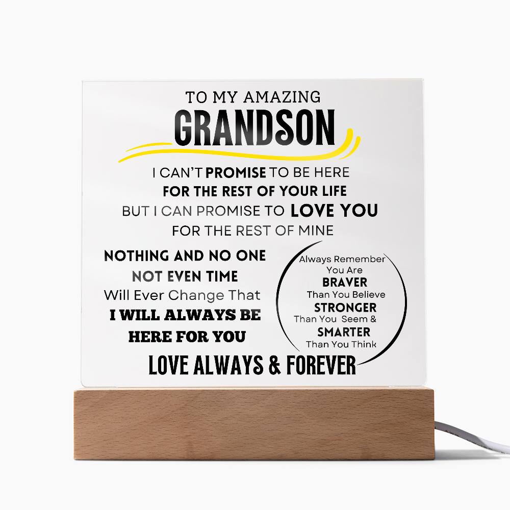 To My Grandson Acrylic LED Light Plaque