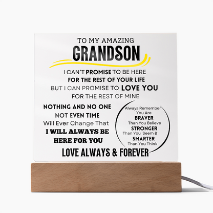 To My Grandson Acrylic LED Light Plaque