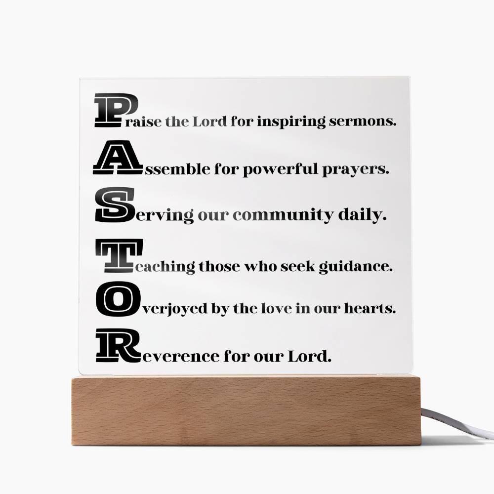 Pastor Acrylic Plaque, Decorative Plaque
