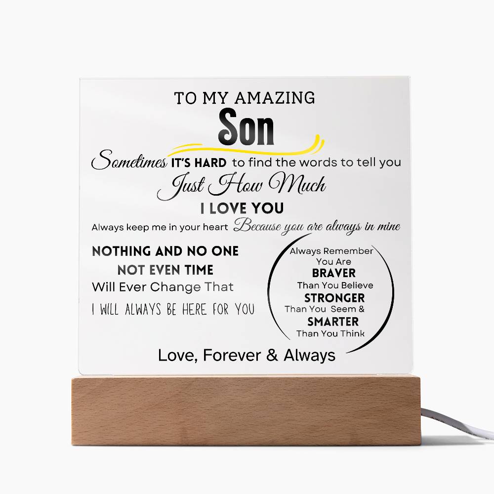 To My Amazing Son Acrylic Plaque