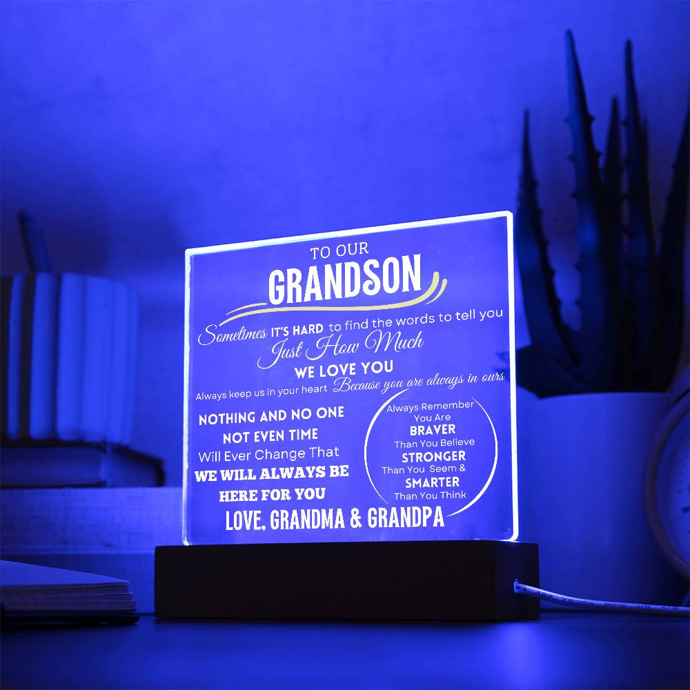 To Our Grandson Acrylic Plaque Transparent