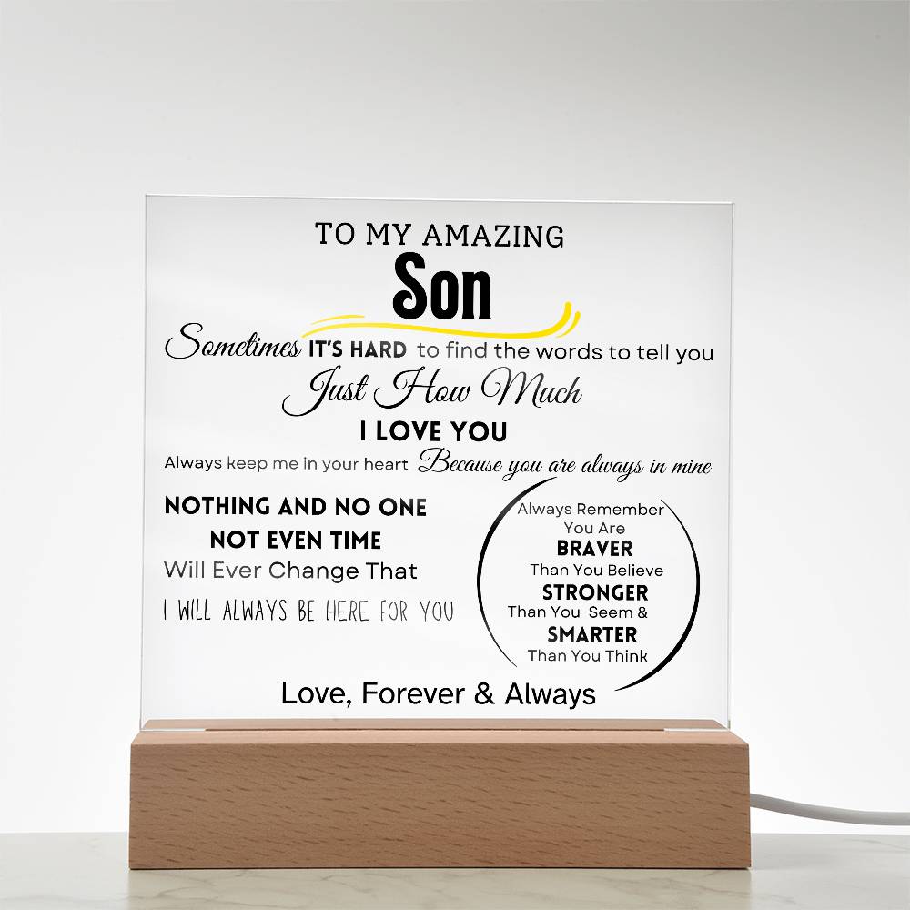 To My Amazing Son Acrylic Plaque