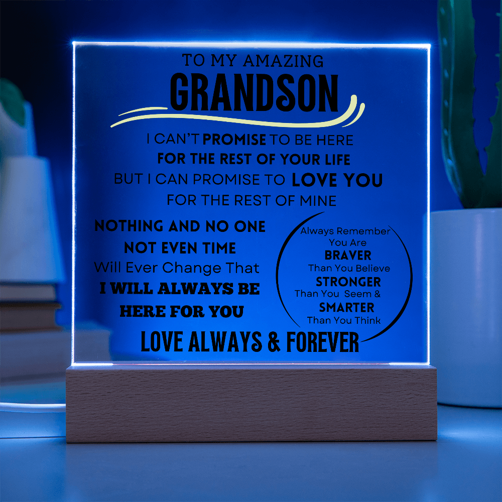 To My Grandson Acrylic LED Light Plaque