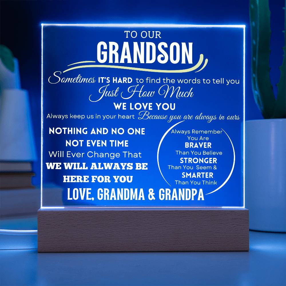 To Our Grandson Acrylic Plaque Transparent