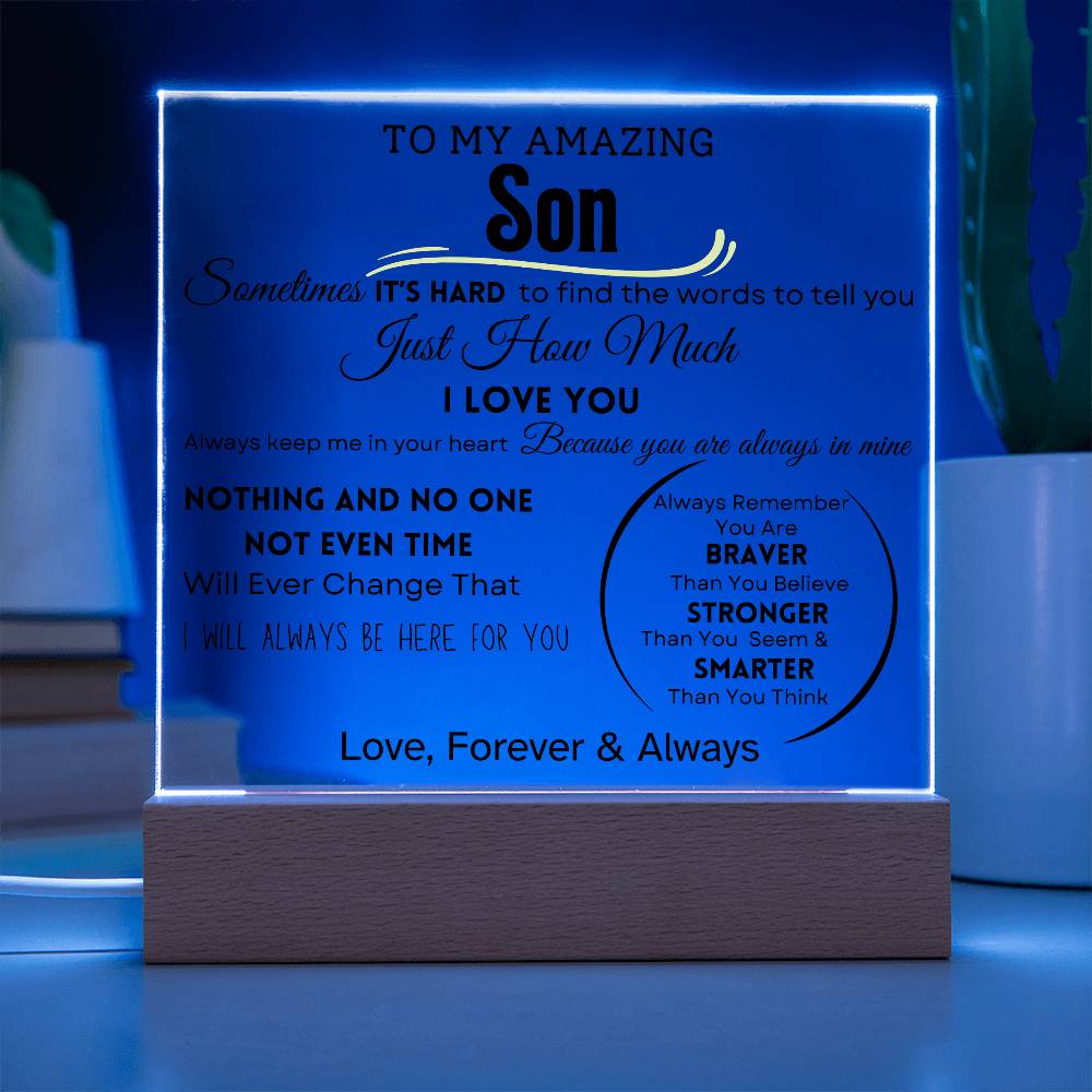 To My Amazing Son Acrylic Plaque