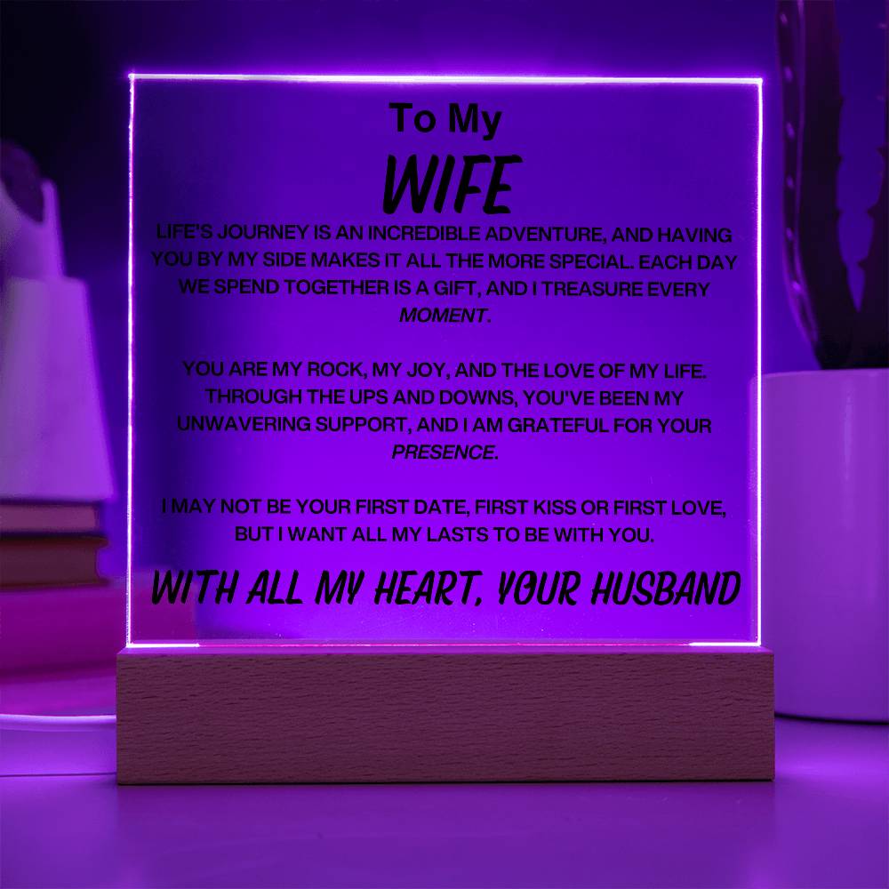 To My Wife Acylic Plaque From Husband